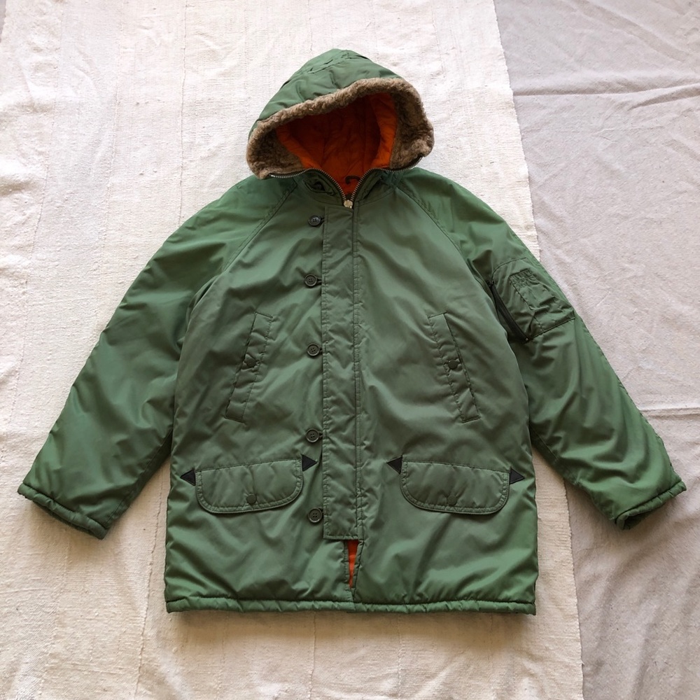 60s Vintage Sears Quilted Utility Military Parka Jacket Coat